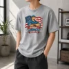 Hot Awesome Labour Day Proud American Worker Comic Washed T-Shirt