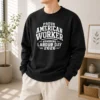 Hot Official Labour Day Proud American Worker Silhouette (2) Sweater