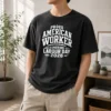 Hot Official Labour Day Proud American Worker Silhouette (2) Washed T-Shirt