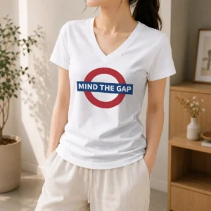 Nice Mind The Gap London Underground Sign Tube V-Neck Shirt