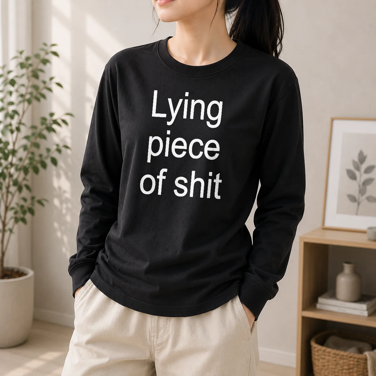 Official Lying Piece Of Shit Sarcastic Humor Quote Long Sleeve Shirt