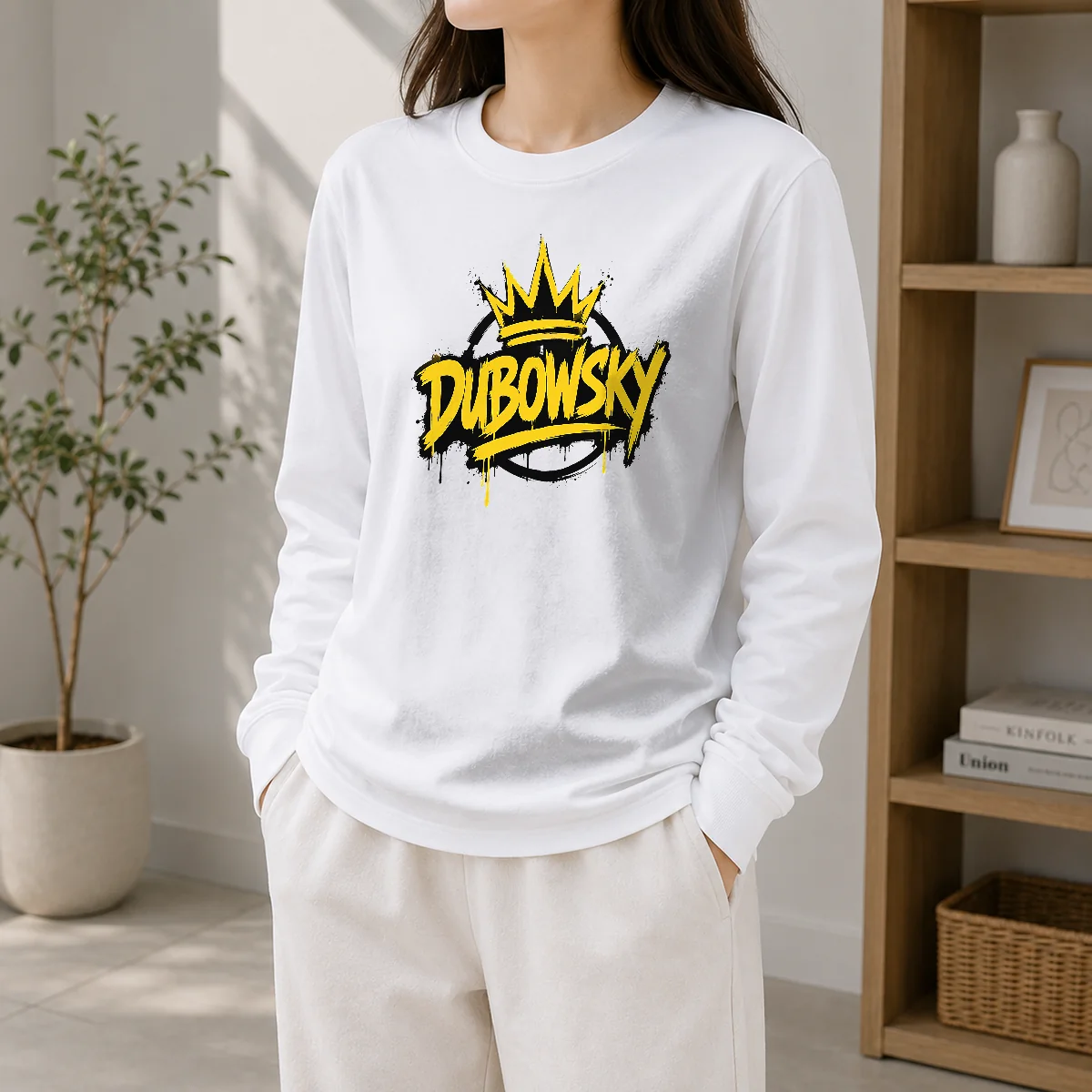 Pretty Dubowsky Graffiti Crown Paint Drip Street Art Logo Long Sleeve Shirt
