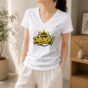 Pretty Dubowsky Graffiti Crown Paint Drip Street Art Logo V-Neck Shirt