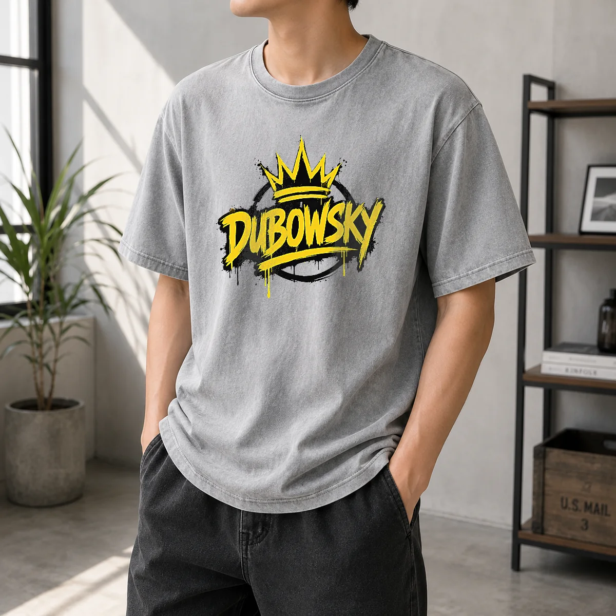 Pretty Dubowsky Graffiti Crown Paint Drip Street Art Logo Washed T-Shirt